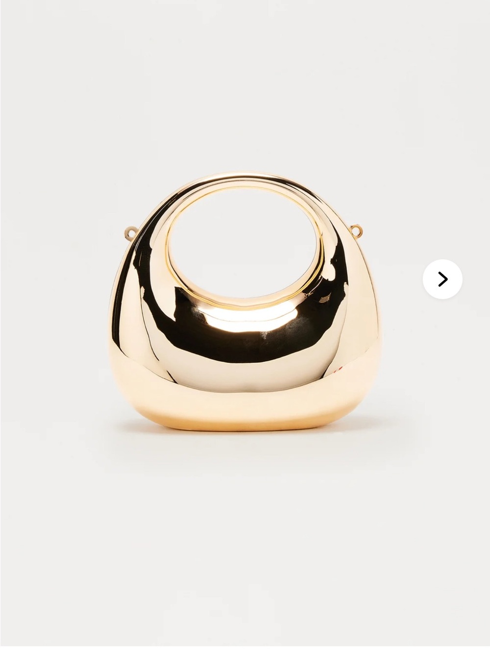 Fashion Nova Metallic Gold Circular Handle Mini Bag